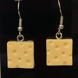 Cheese Earrings, Swiss Cheese, Funny Food Earrings, Silly Earrings, Gift Idea